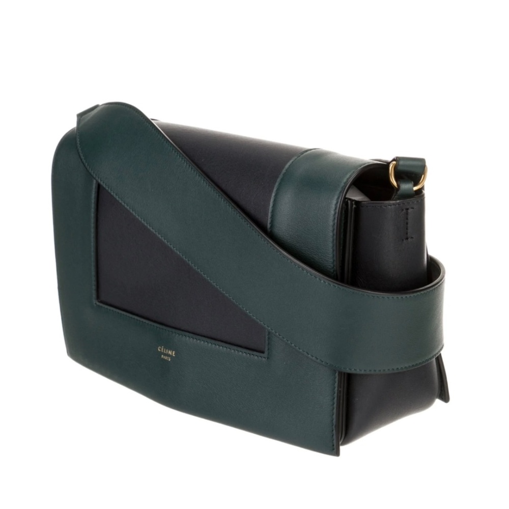 Celine Frame Bag Navy and Green Céline Shoulder Bag